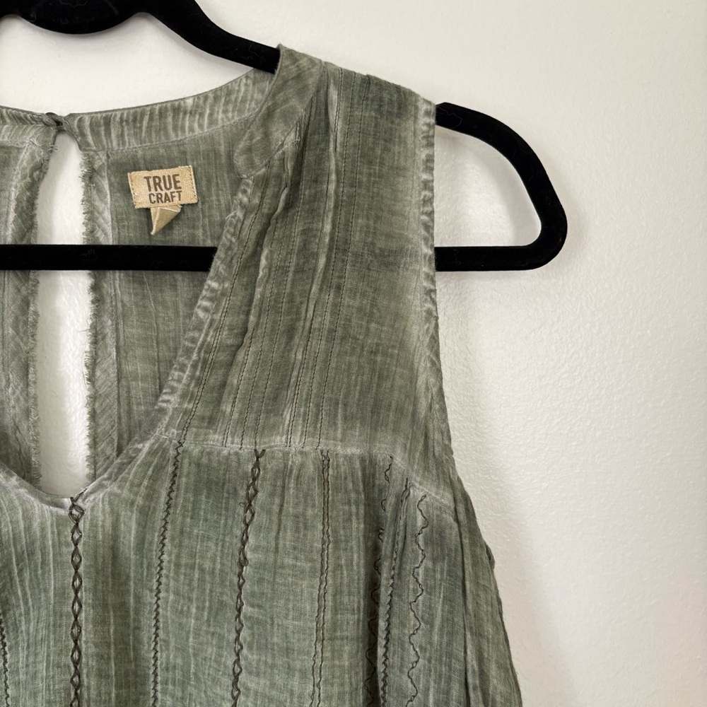 True Craft | Green Cold Shoulder Blouse | Size Small - Picture 4 of 11